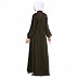 Umbrella cut abaya with Mandarin Collar- Olive Green